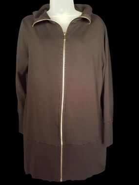 Talbots Black Zip-Up Jacket with Metal Teeth